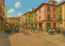 La plaza de San Martín, si formara parte de una película de Studio Ghibli.