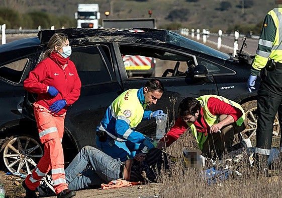 Dos heridos en un accidente en la A-62.