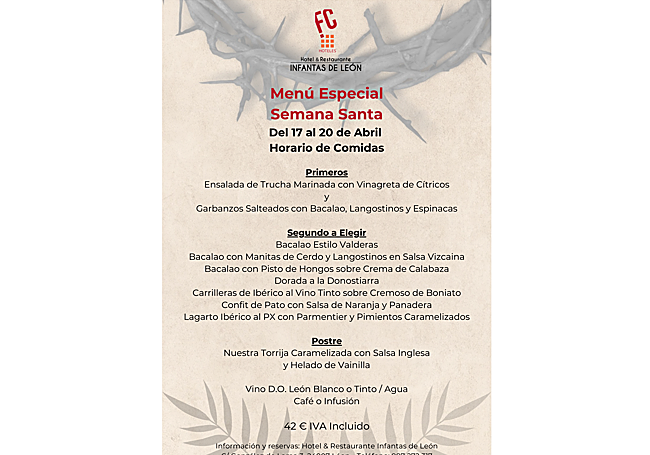 Menú especial de Semana Santa