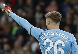 Fran González, en el partido ante el Valencia.