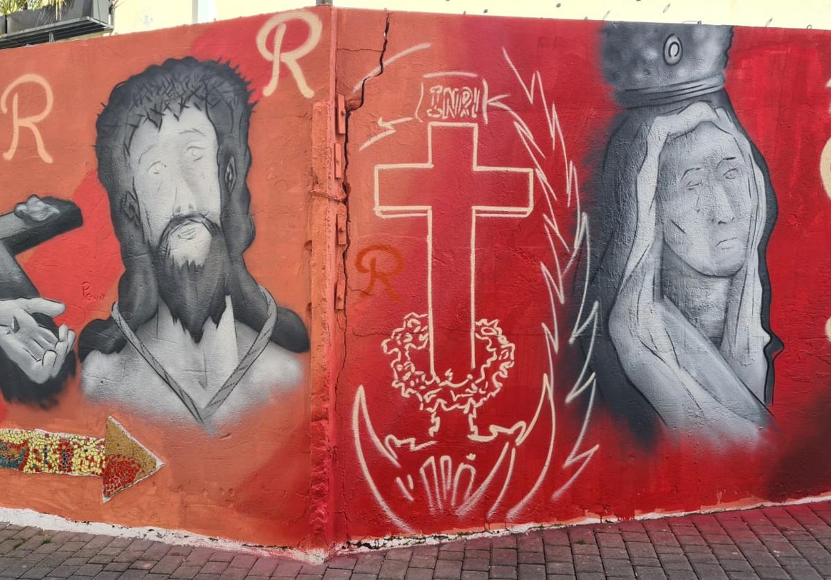 Así es el mural de la Redención en la cuesta de las Carbajalas