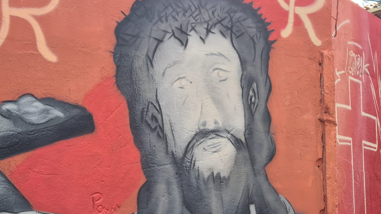 Así es el mural de la Redención en la cuesta de las Carbajalas