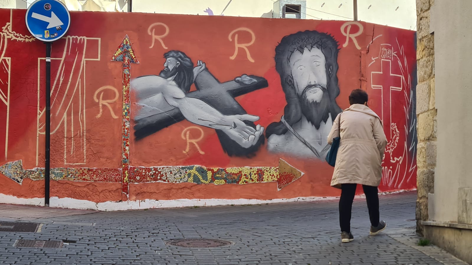 Así es el mural de la Redención en la cuesta de las Carbajalas