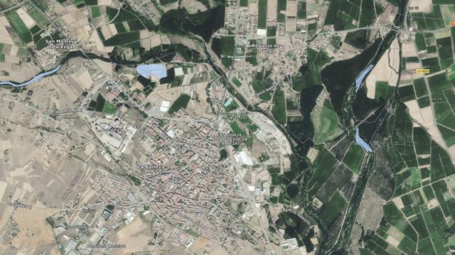 Imagen antes - Los ríos Duerna y Tuerto se unen al Órbigo en La Bañeza.