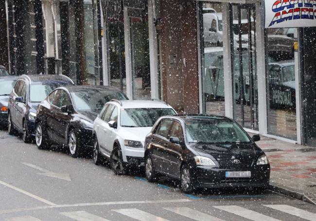 Nieve en León ciudad.