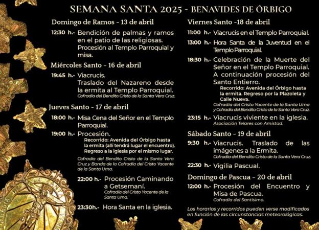 Programación de Semana Santa en Benavides de Órbigo