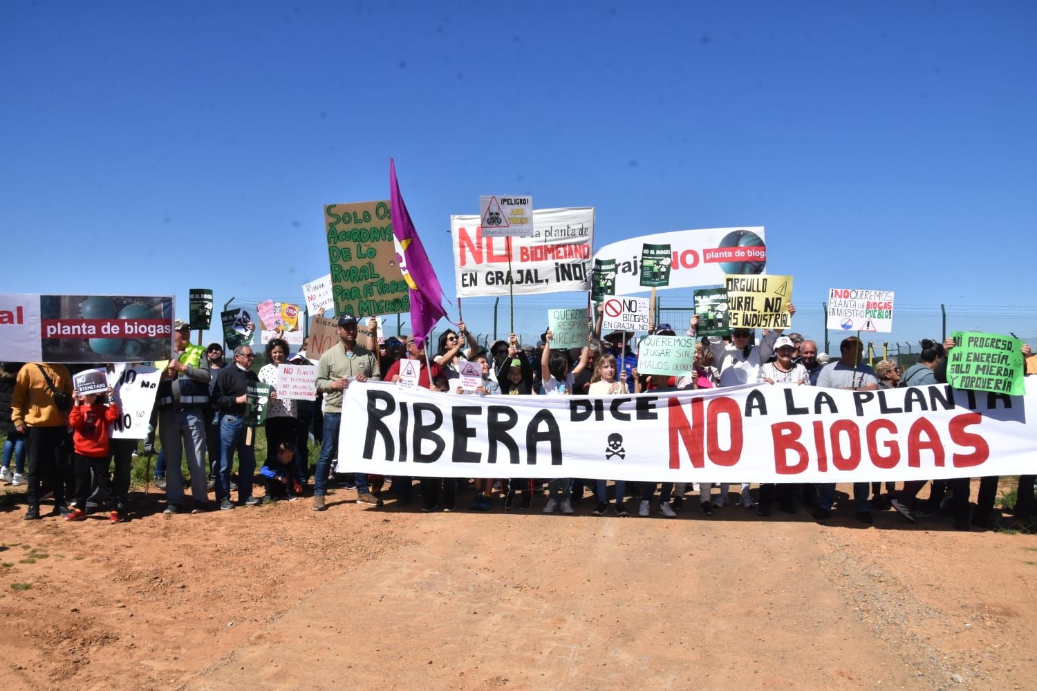 Protesta contra un proyecto para instalar una planta de biogás