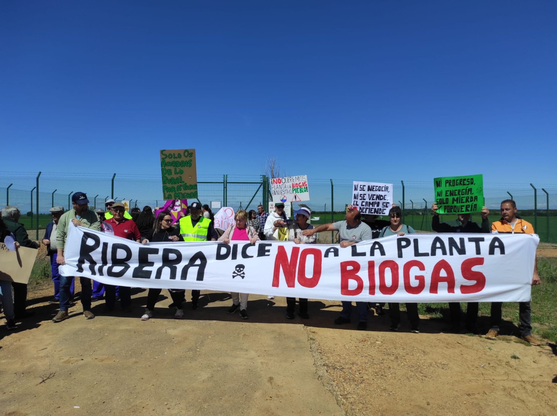 Protesta contra un proyecto para instalar una planta de biogás