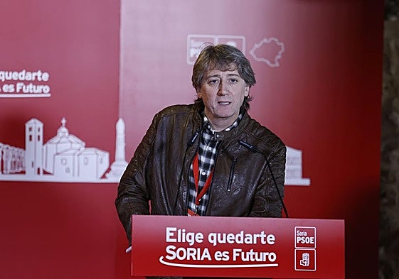 Carlos Martínez interviene en el congreso provincial del PSOE en Soria.