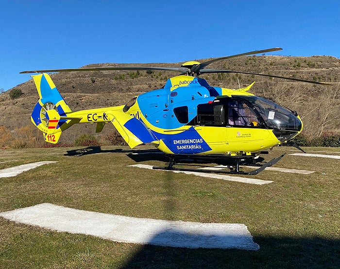 Helicóptero de emergencias sanitarias como el desplazado al accidente.