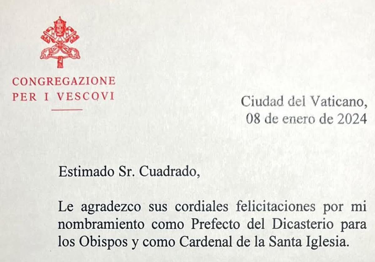 La última carta del nuevo papa a un colectivo leonés: «Agradezco sus felicitaciones»