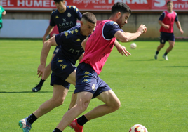 Samanes y Barri, en un entrenamiento con la Cultural