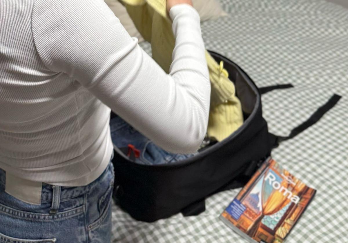 Haciendo la maleta de camino a Roma.