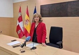 La presidenta del TSJ CyL, la leonesa Ana del Ser, en la sede del Alto Tribunal regional.
