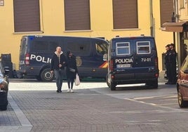 Policía en León durante los prolegómenos de último derbi.