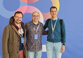 Ángel García, David Decimavilla y César Domínguez, docentes leoneses de matemáticas.