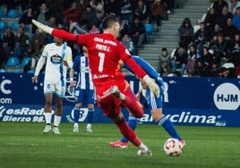 Andrés Prieto, en un partido con la Deportiva.