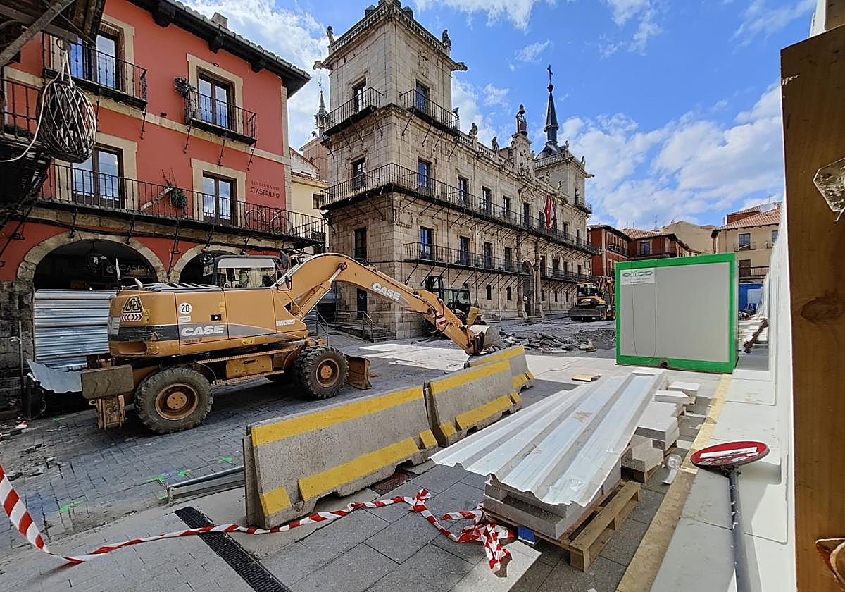 Obras en la plaza Mayor.