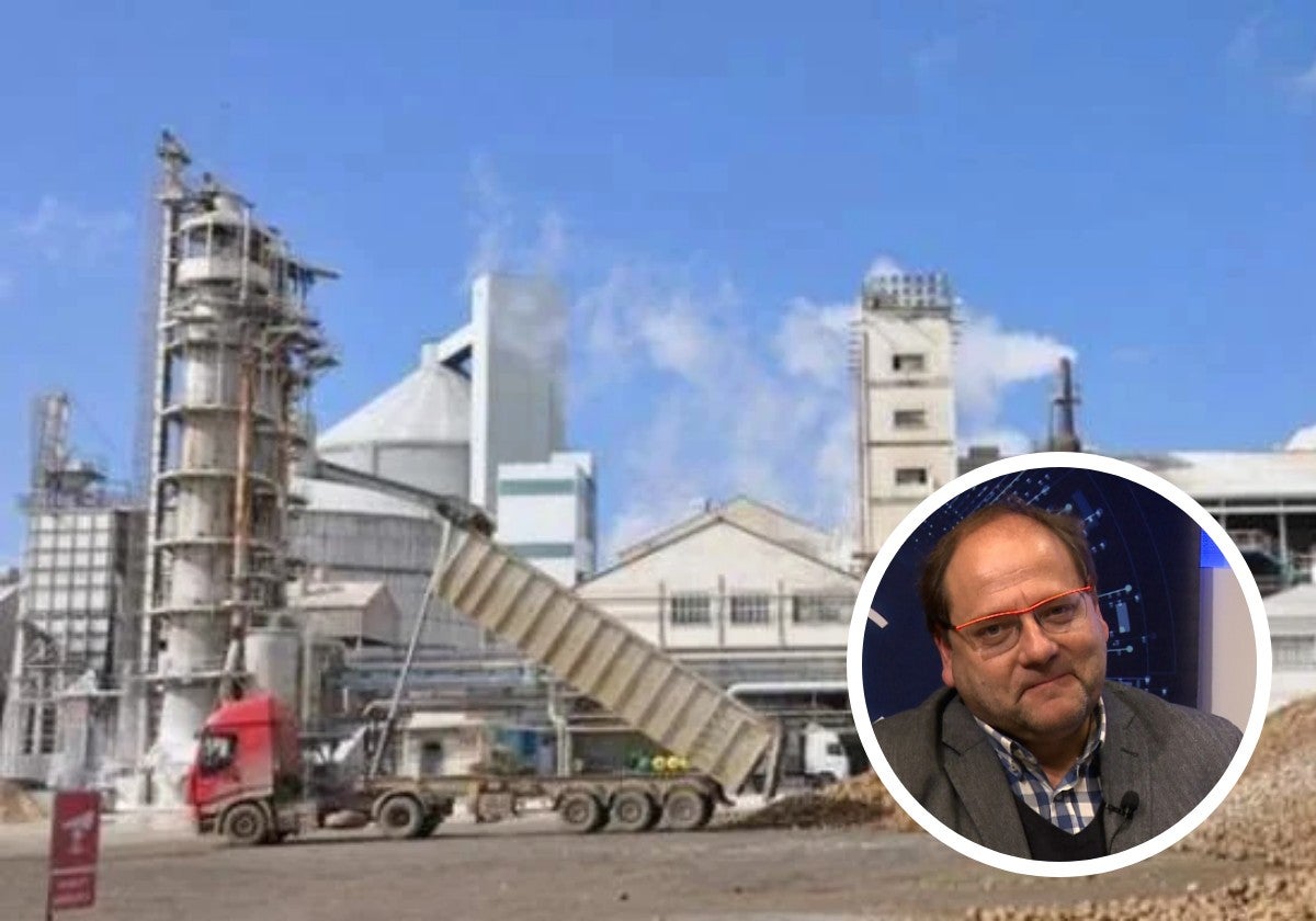 La planta de Azucarera en La Bañeza y el alcalde la localidad, Javier carrera.