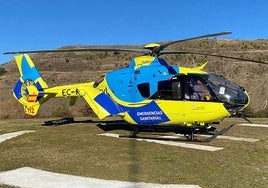 Trasladado en helicóptero una motorista herido en Gordaliza del Pino
