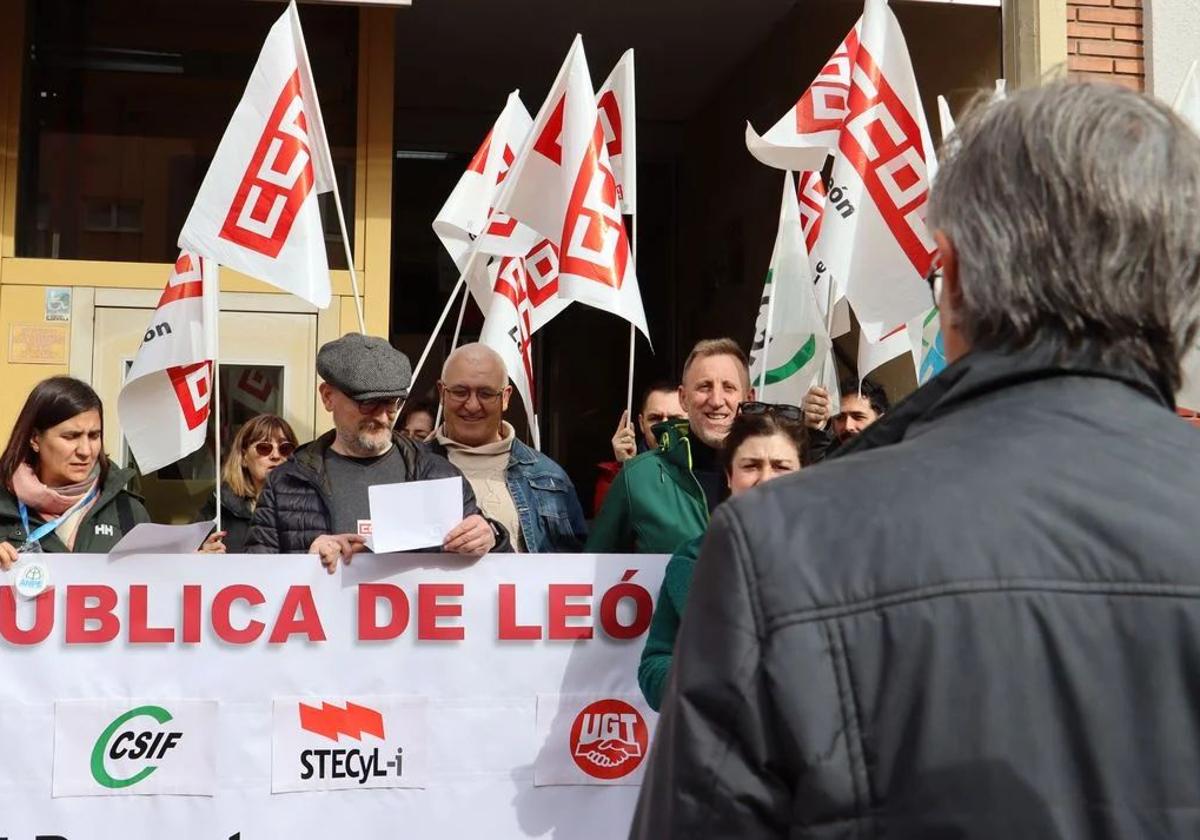 Manifestación de los sindicatos educativos en León.