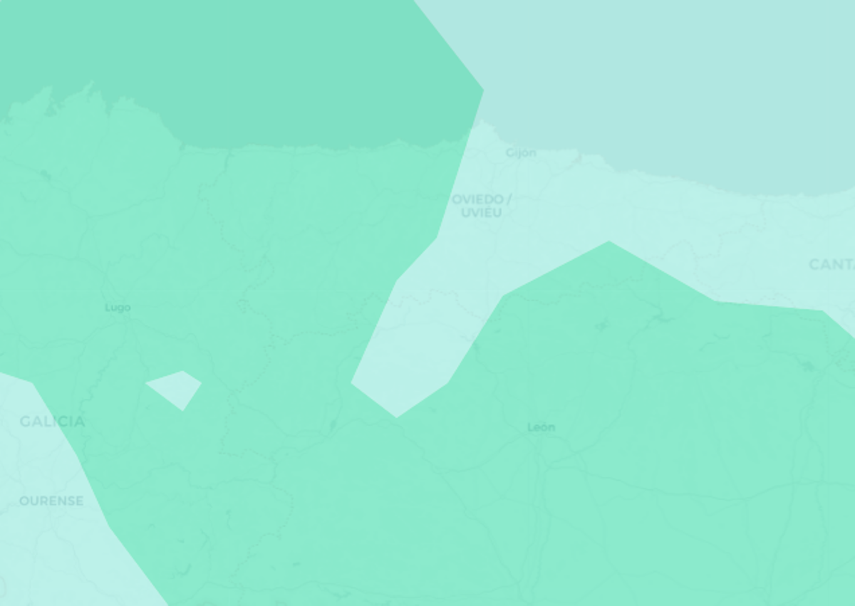 Imagen secundaria 1 - El modelo del Barcelona Dust Regional Center para el miércoles 9 de junio a las 18:00 mostrando la entrada de partículas de polvo en toda la provincia y España.