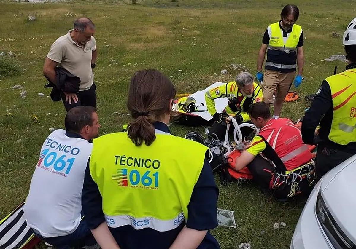 Momento del rescate.