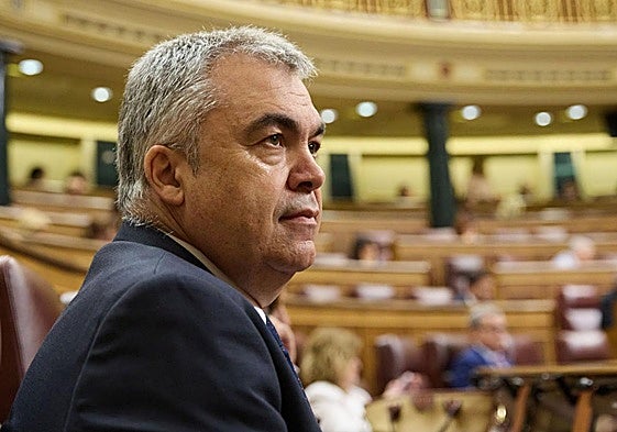 Santos Cerdán en el Congreso de los Diputados este jueves.