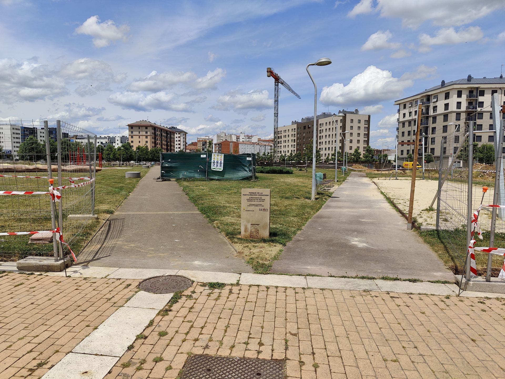 Obras en el parque de la Participación Ciudadana de León