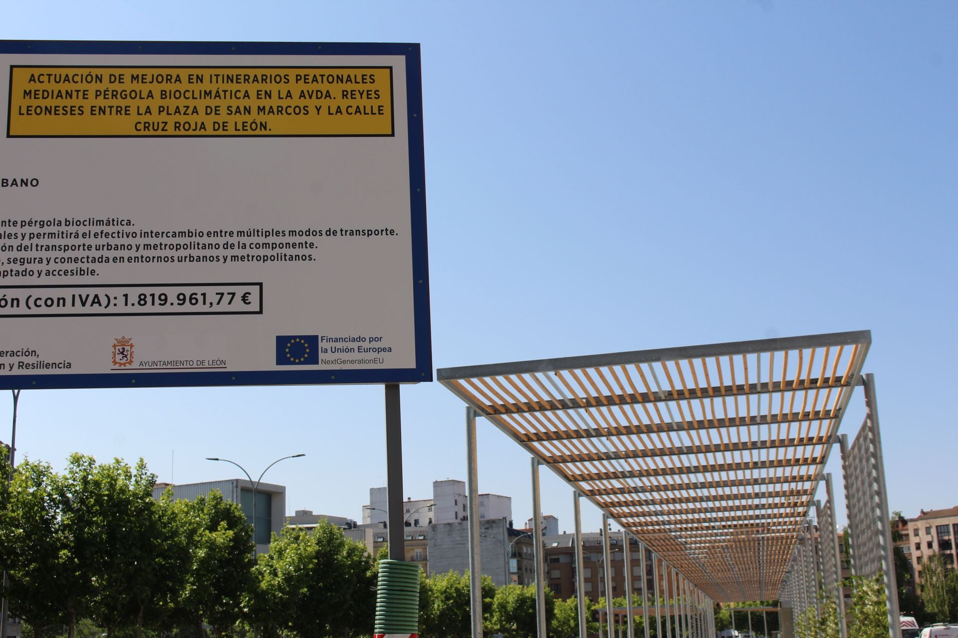 La nueva pérgola bioclimática en Pendones Leoneses