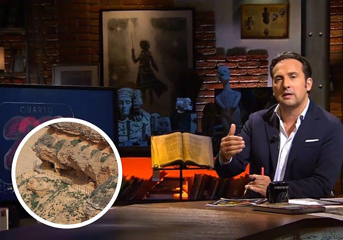 Iker Jiménez y, en pequeño, las Cuevas Menudas.