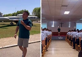 El mecánico y perito judicial, Ángel Gaitán, visita la Academia Básica del Aire y del Espacio (ABA)