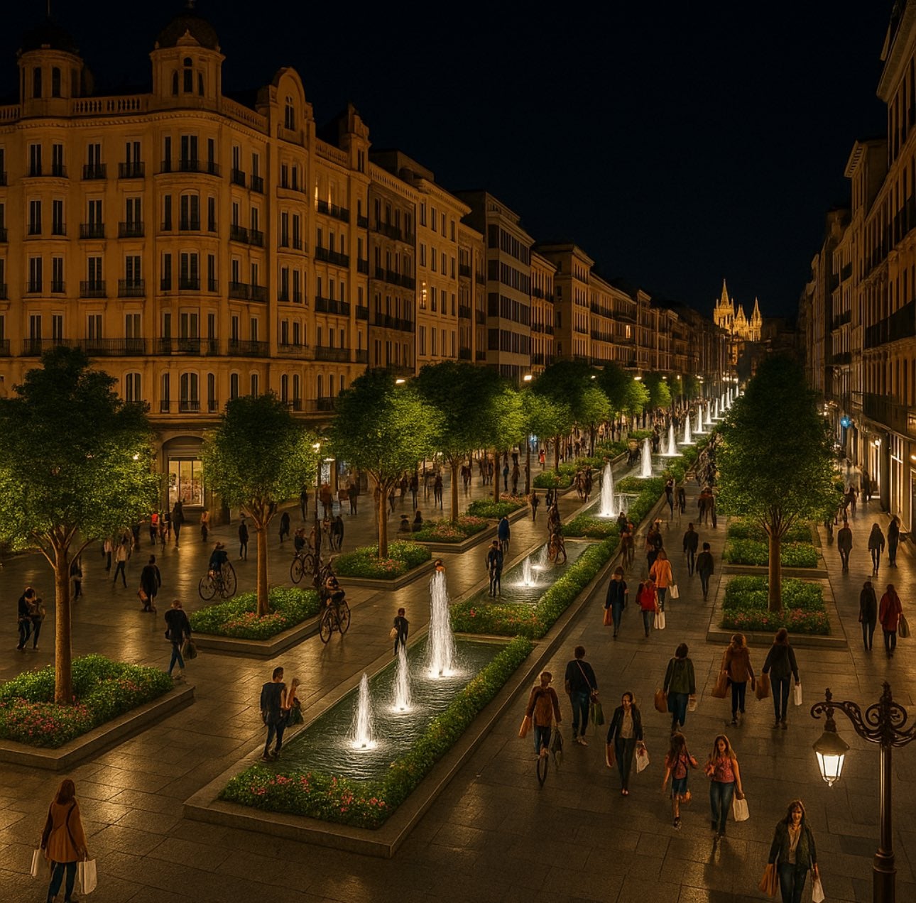 Avenida Ordoño II -noche-