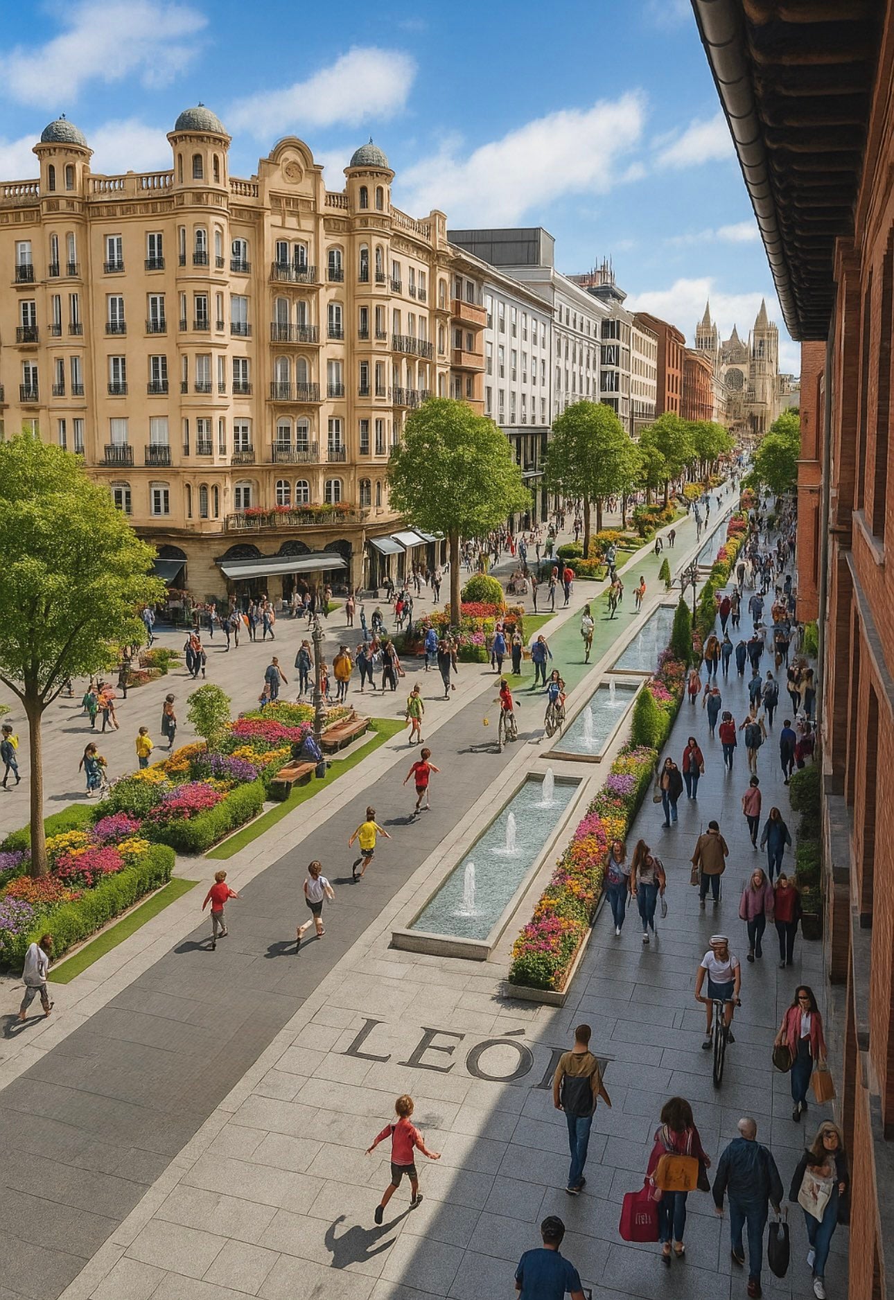 Recreación con IA de un León más verde.