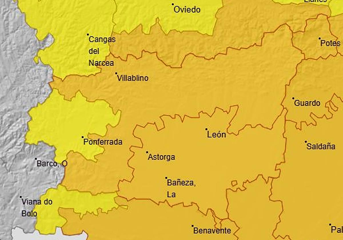 La provincia de León, en aviso naranja.