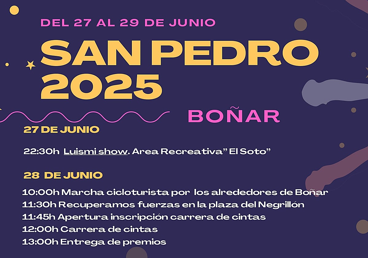 Cartel de las fiestas de San Pedro 2025 de Boñar