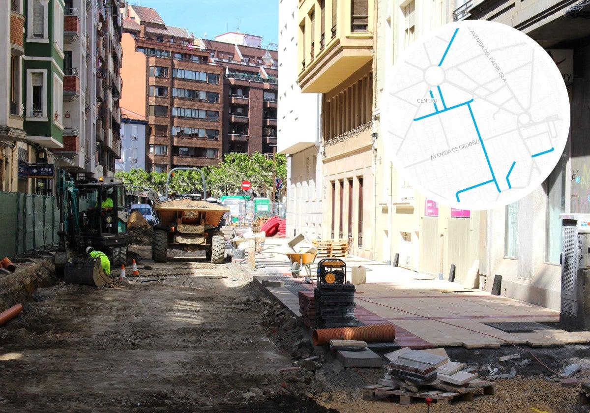 La calle Fuero, todavía en obras, es una de las vías afectadas.