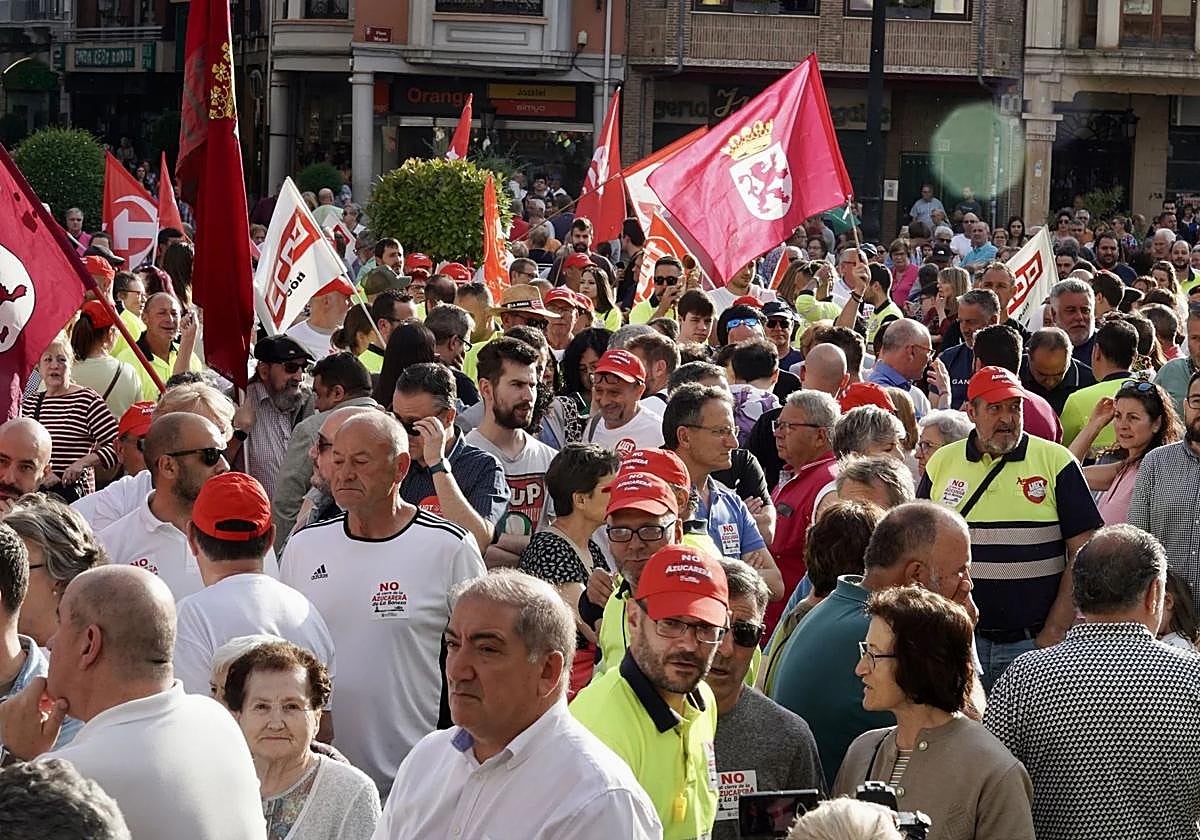 Una de las protestas en La Bañeza contra el cierre de Azucarera.