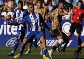 Esquerdo, durante un partido de la Deportiva.