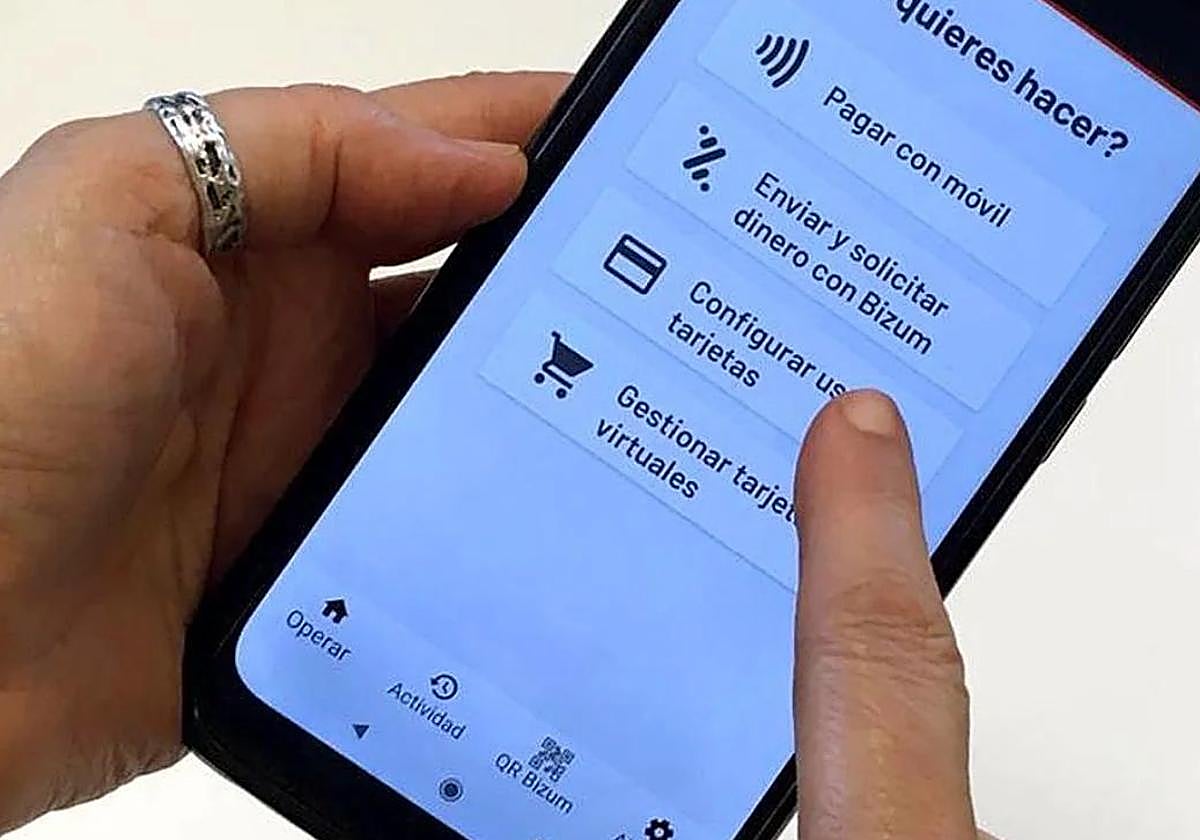 Imagen de archivo de una operación con bizum.