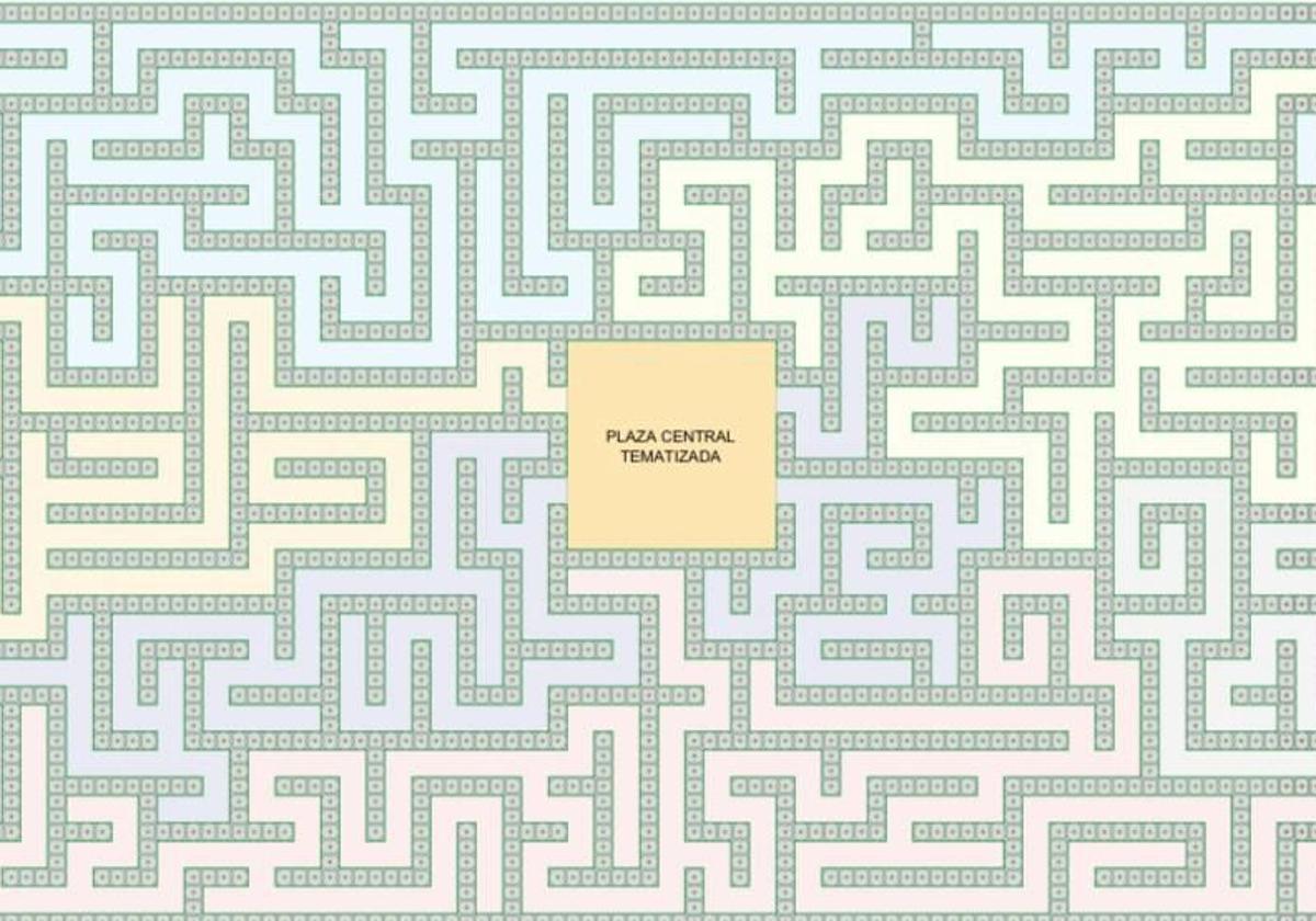 Plano oficial del laberinto de Almanza.