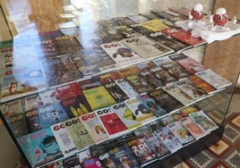 Estantería con las 100 portadas de la Guía Go!