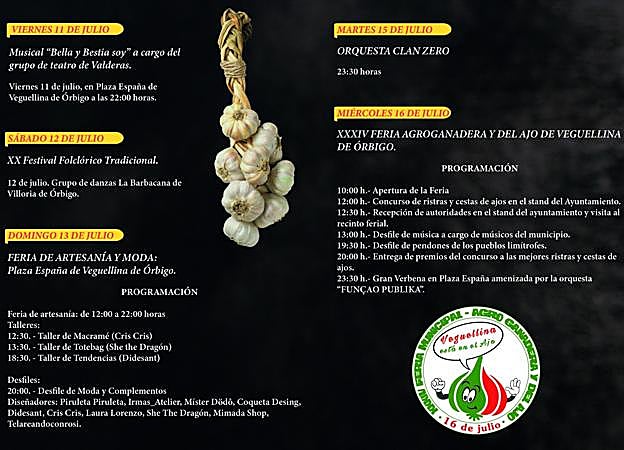 Programación de la feria del ajo