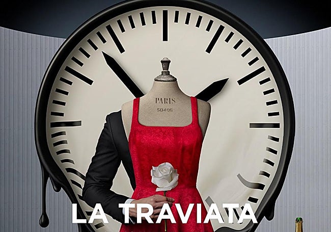 Cartel oficial de la retransmisión de La Traviata en la Biblioteca municipal de Astorga
