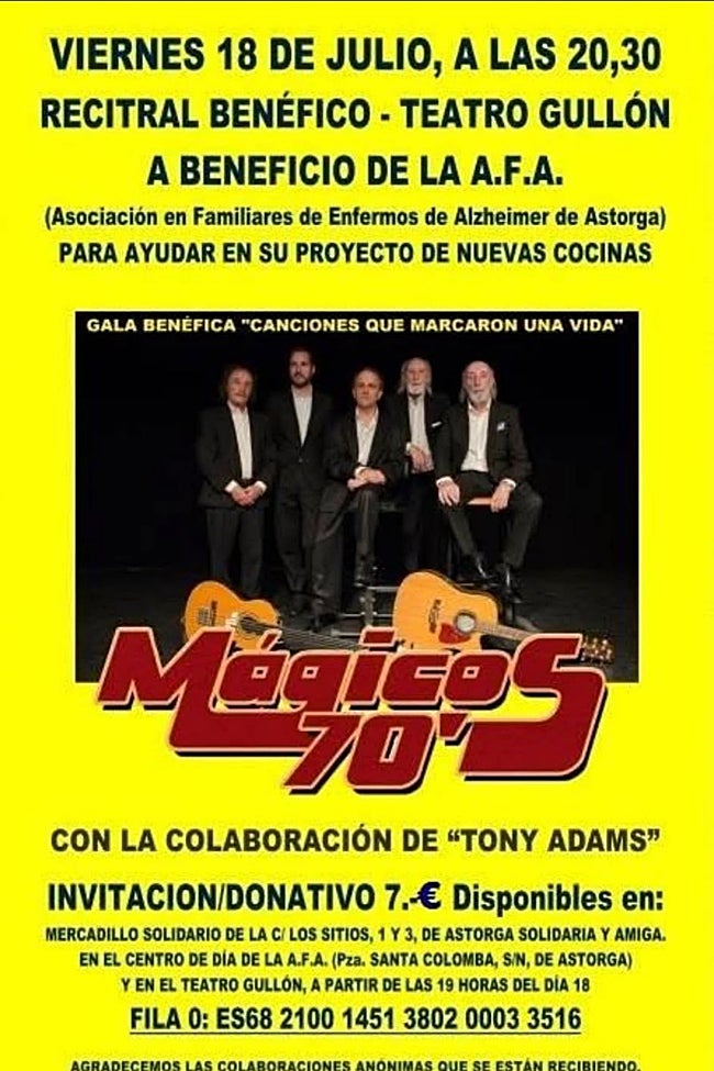 Cartel del recital benéfico que tendrá lugar en el Teatro Gullón