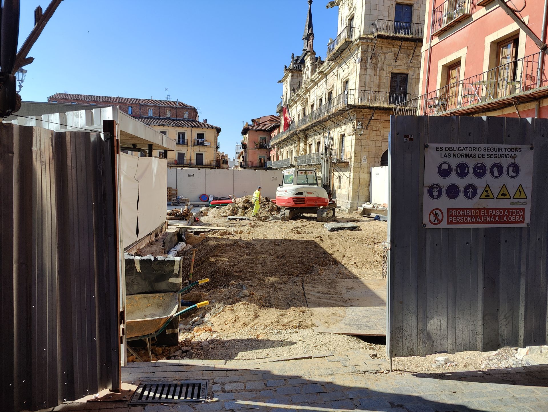 Cuarta fase de las obras en la Plaza Mayor de León