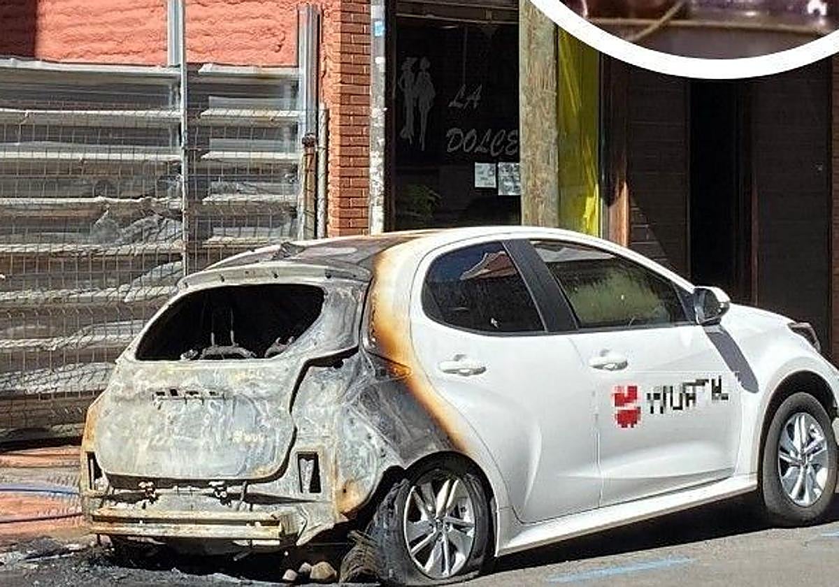 El vehículo que ardió en la misma calle hace unas semanas.