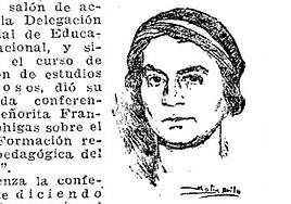 Ilustración y texto en un periódico de la época.