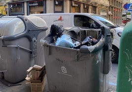 Imagen del contenedor tras las llamas.