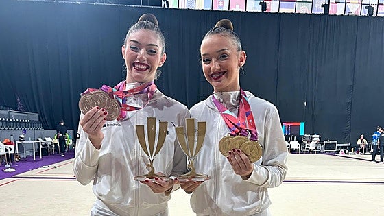 Dos gimnastas leonesas logran tres oros con España en la Copa del Mundo
